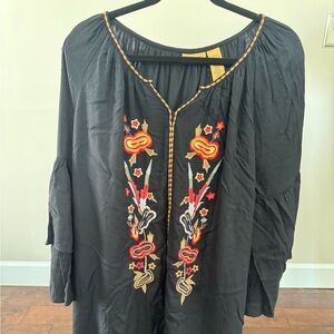Wrangler Black Dress with Vibrant Embroidery